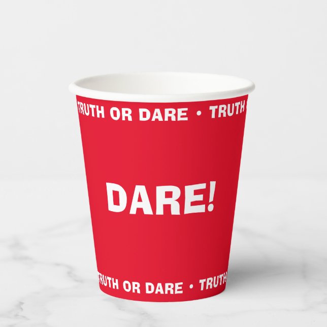Beer Pong Truth or Dare Party Game DARE Paper Cups (Front)