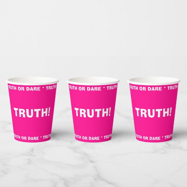 Beer Pong Truth or Dare Party Game Pink Paper Cups (Multi)