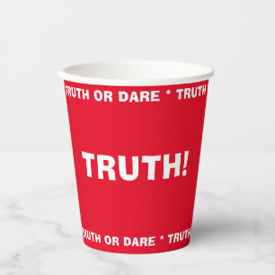 Beer Pong Truth or Dare Party Game TRUTH Paper Cups