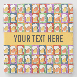 BEER Pop Art custom marble stone coasters