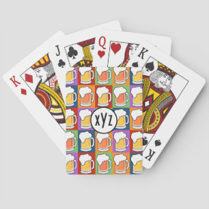 BEER Pop Art custom monogram playing cards