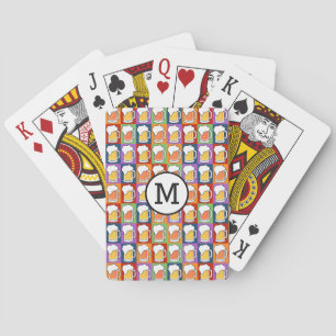 BEER Pop Art custom monogram playing cards