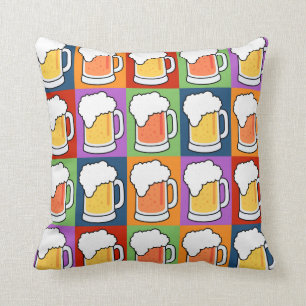 BEER Pop Art custom throw pillow