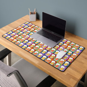 Beer Pop Art Pattern Desk Mat