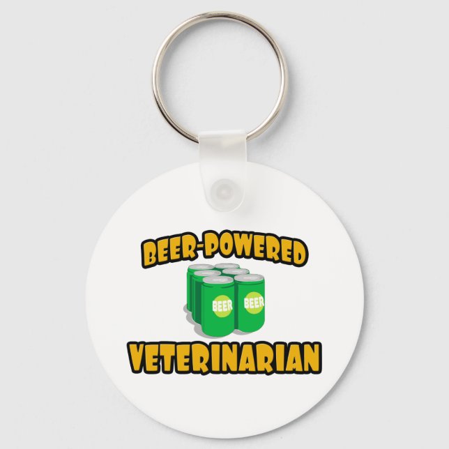 Beer-Powered Veterinarian Key Ring (Front)