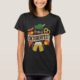Beer Pretzel Sausage Bavarian Hat Men Women T-Shirt