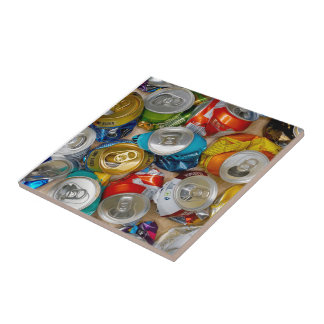 BEER print made out of aluminium cans   Glass Coas Tile