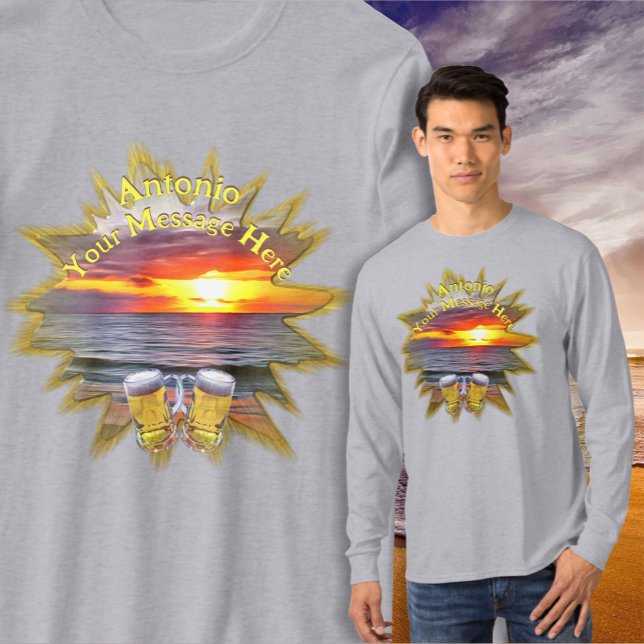 Beer & Puerto Sunset Beach 1739 T-Shirt (Creator Uploaded)