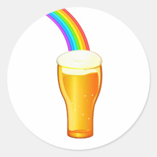 Beer Rainbow Classic Round Sticker