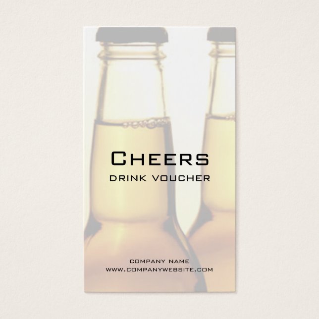 Beer Restaurant or Brewery Drink Voucher Cards (Front)