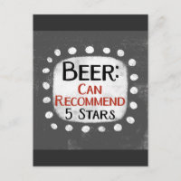 Beer Review 5 Stars Postcard