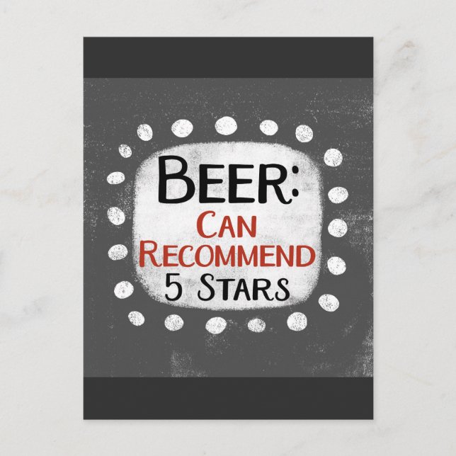 Beer Review 5 Stars Postcard (Front)