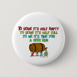 Beer Run Humour 6 Cm Round Badge