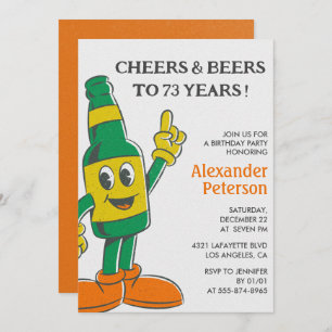 Beer Rustic Funny Men 73rd birthday invitation