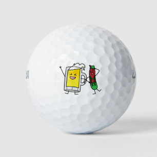 Beer sausage Octoberfest Oktoberfest lederhosen Golf Balls