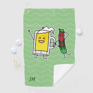 Beer sausage Octoberfest Oktoberfest lederhosen Golf Towel
