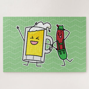 Beer sausage Octoberfest Oktoberfest lederhosen Jigsaw Puzzle