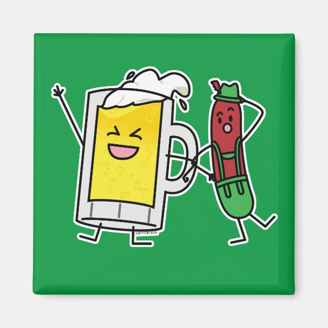 Beer sausage Octoberfest Oktoberfest lederhosen Magnet (Front)