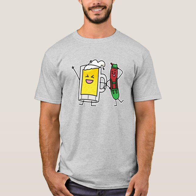 Beer sausage Octoberfest Oktoberfest lederhosen T-Shirt (Front)