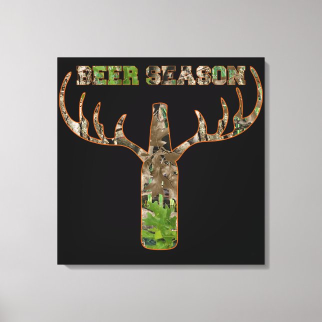 Beer Season Hunting Season Gift For Hunter Canvas Print (Front)