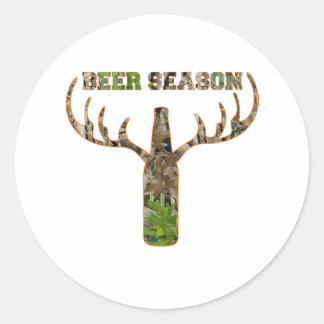 Beer Season Hunting Season Gift For Hunter Classic Round Sticker