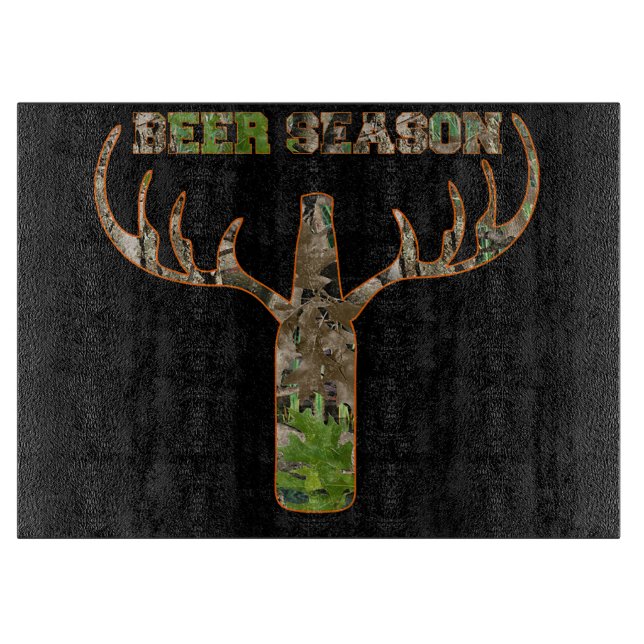 Beer Season Hunting Season Gift For Hunter Cutting Board (Front)