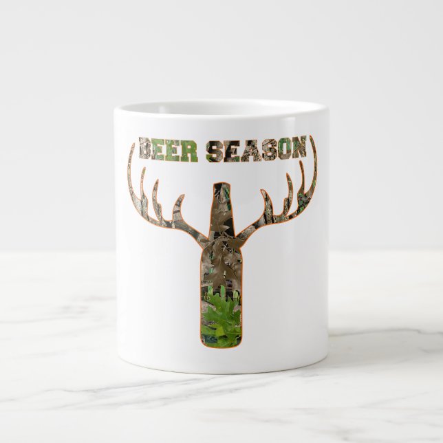 Beer Season Hunting Season Gift For Hunter Large Coffee Mug (Front)