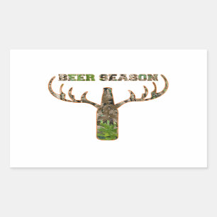 Beer Season Hunting Season Gift For Hunter Rectangular Sticker