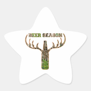 Beer Season Hunting Season Gift For Hunter Star Sticker