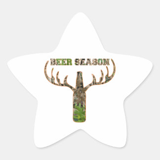 Beer Season Hunting Season Gift For Hunter Star Sticker