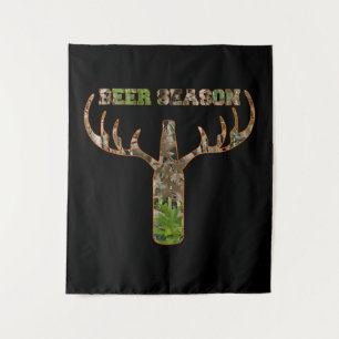 Beer Season Hunting Season Gift For Hunter Tapestry