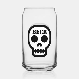Beer™ Skull Glass (Design on Front & Back)