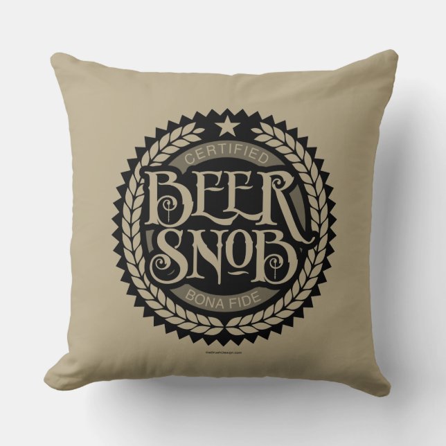 Beer Snob Throw Pillow (Front)