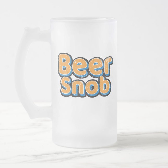 Beer Snob Vintage Frosted Beer Mug (Left)
