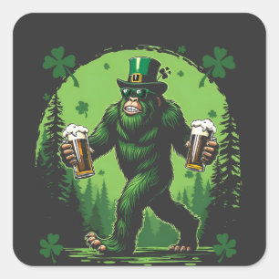Beer St. Patrick's Day Big Food Sasquashe Funny  Square Sticker