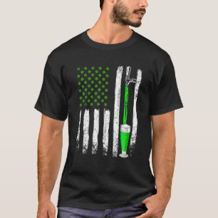 Beer St Patrick's Day Vintage Irish American Flag T-Shirt