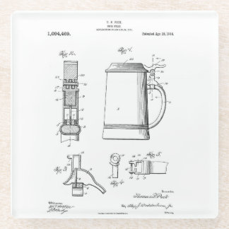 Beer Stein Patent Glass Coaster