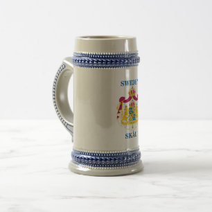 Beer Stein w/ Swedish Crest and SKÅL!