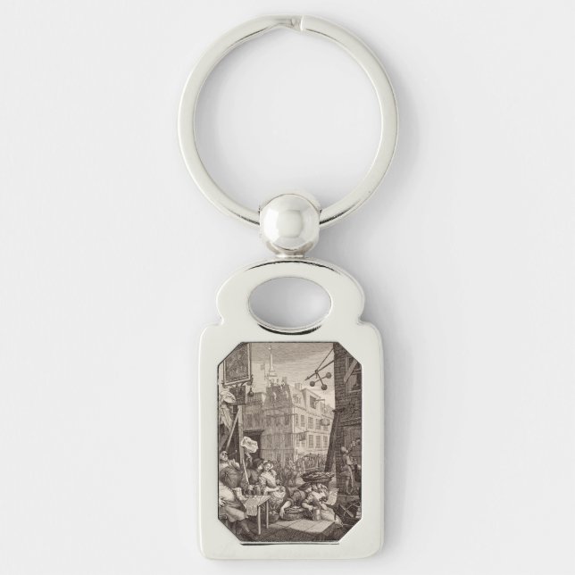 Beer Street by  William Hogarth Key Ring (Front)
