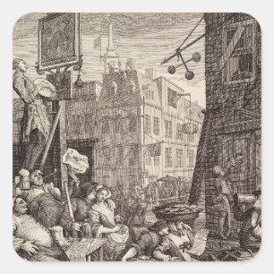 Beer Street by  William Hogarth Square Sticker