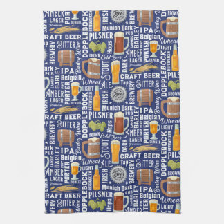 Beer Styles Blue Kitchen Towel