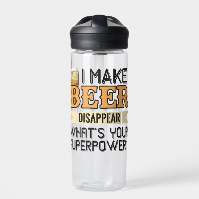 Beer Superpower custom name Water Bottle (Front)