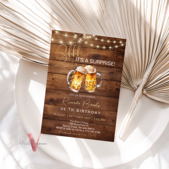 Beer Surprise Birthday 30 40 50 60th Invitation (Creator Uploaded)