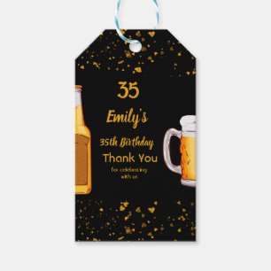Beer surprise birthday party invitation gift tags