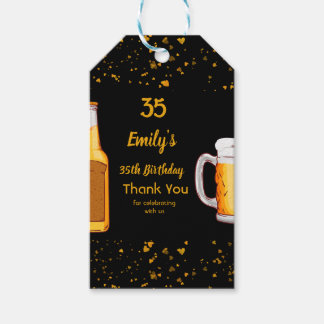 Beer surprise birthday party invitation gift tags