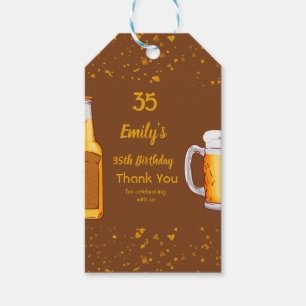 Beer surprise birthday party invitation gift tags