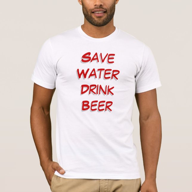 Beer T-Shirts - Red Grey Comic Font Script (Front)
