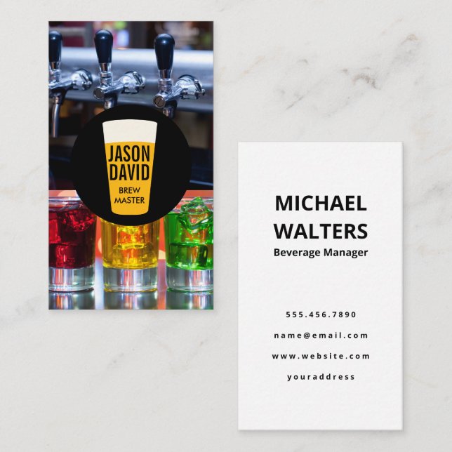 Beer Taps | Shot Glasses Business Card (Front/Back)
