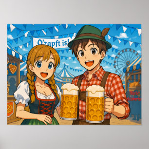 Beer tasting during Oktoberfest in Munich, Germany Poster