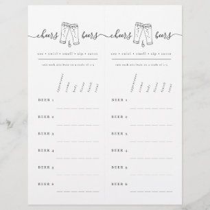 Beer Tasting Rating Scorecard Custom Letterhead